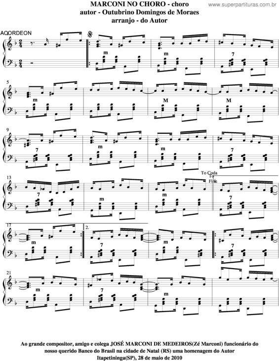 Partitura da música Marconi No Choro v.2