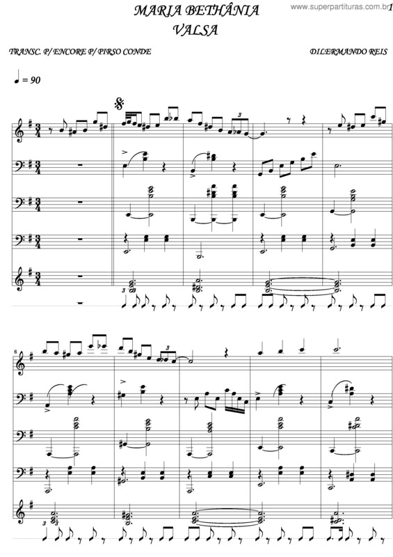 Partitura da música Maria Bethania v.2
