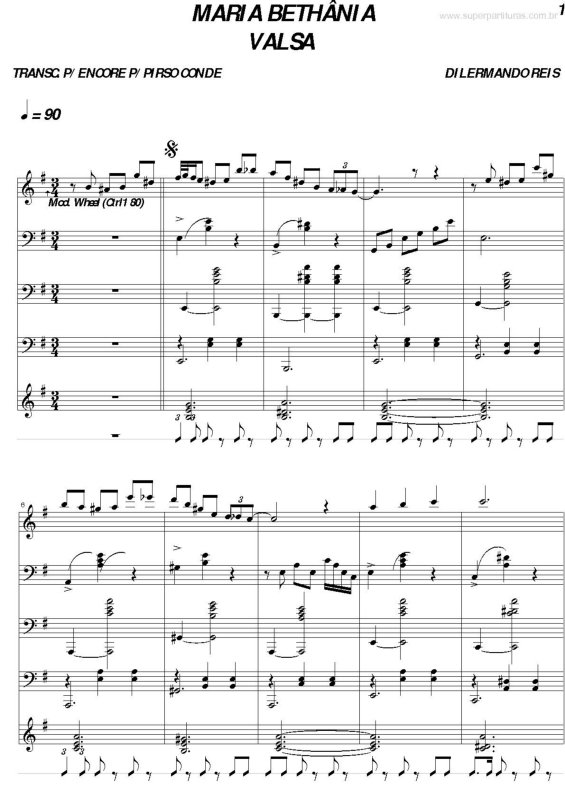 Partitura da música Maria Bethânia