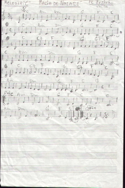 Partitura da música Maria de Nazaré