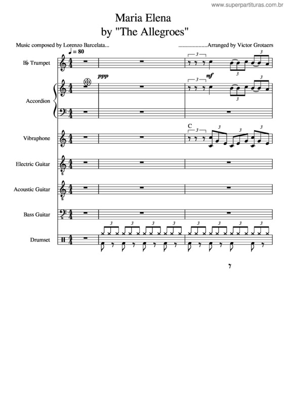 Partitura da música Maria Elena – Lorenzo Barcelata, Los Indios Trabajaras v.2