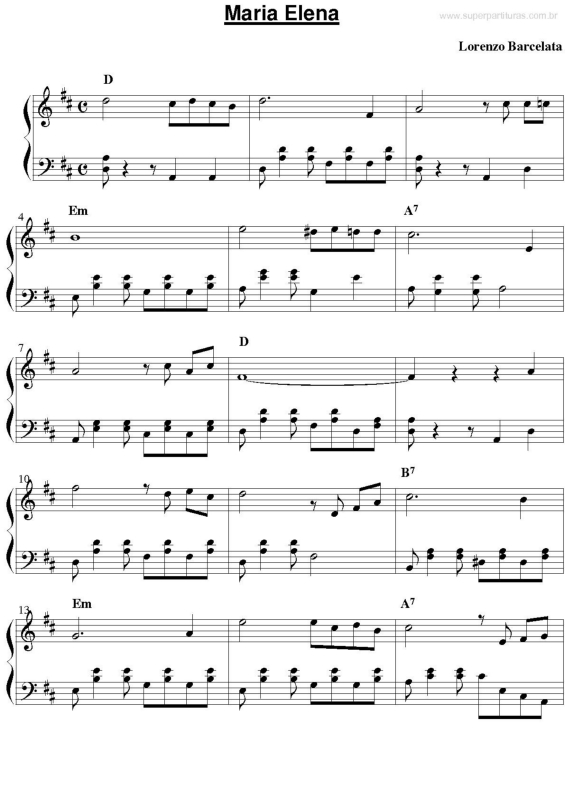 Partitura da música Maria Elena