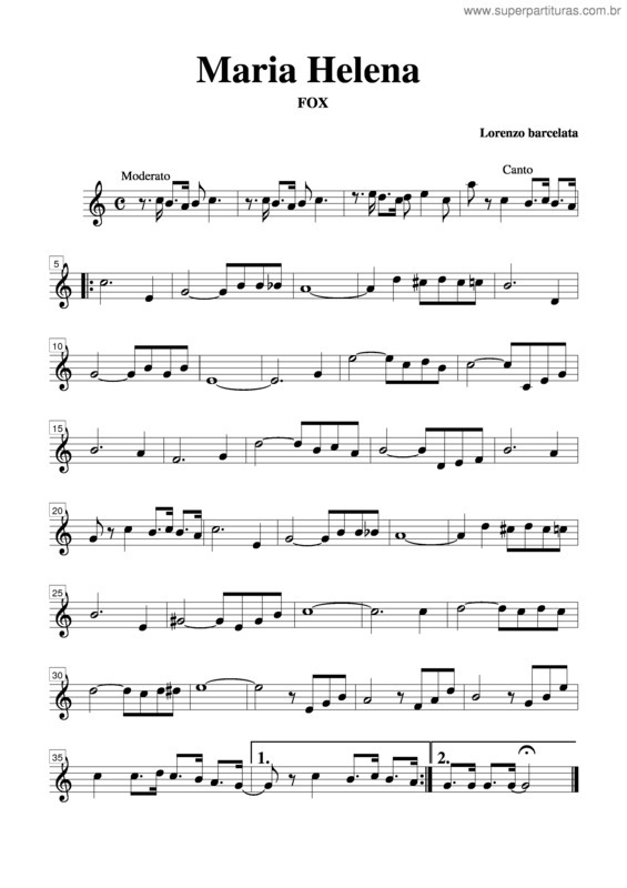 Partitura da música Maria Helena v.5