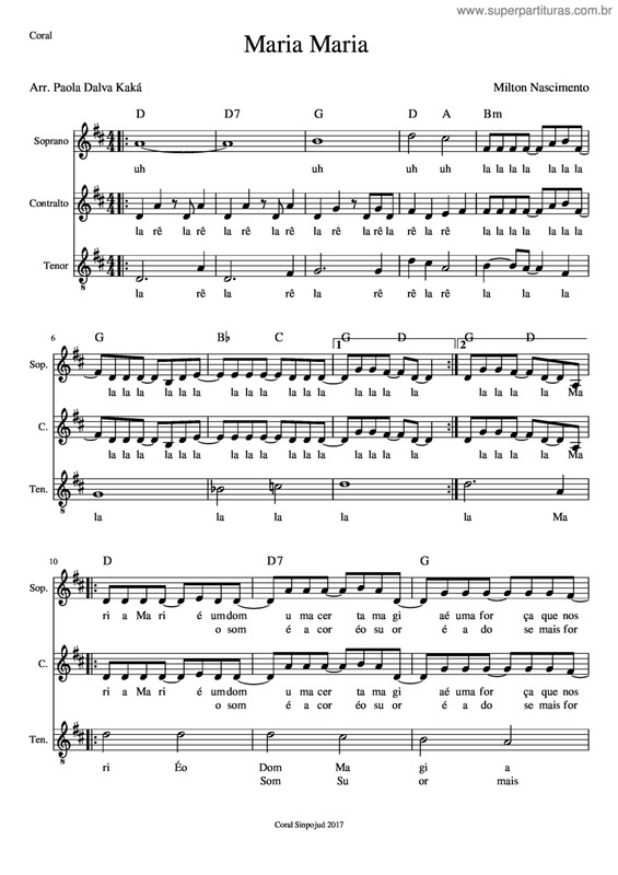 Partitura da música Maria Maria v.5