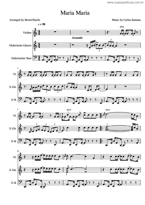 Partitura da música Maria Maria v.7