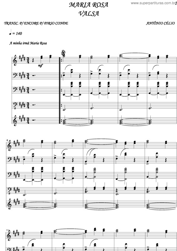 Partitura da música Maria Rosa v.3