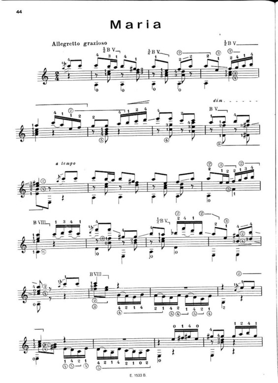 Partitura da música Maria v.11