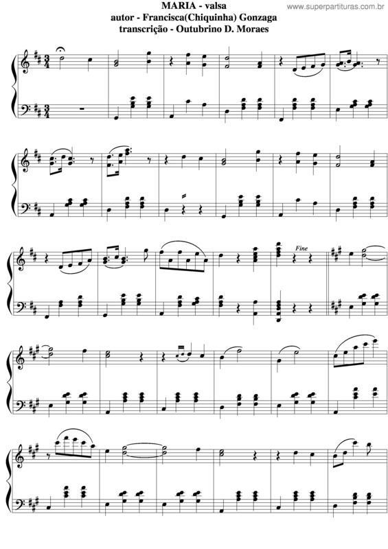 Partitura da música Maria v.4