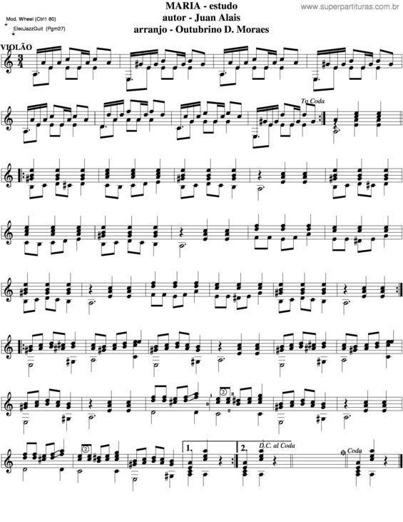 Partitura da música Maria v.7