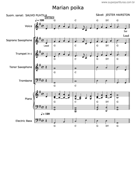 Partitura da música Marian Poika – Jester Hairston