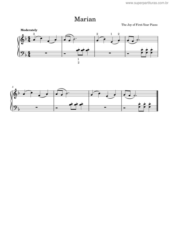 Partitura da música Marian