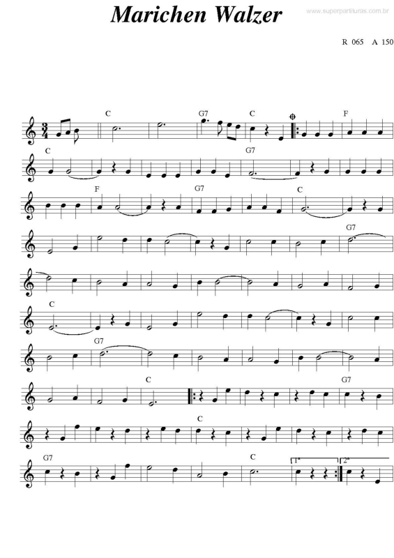 Partitura da música Marichen Walzer