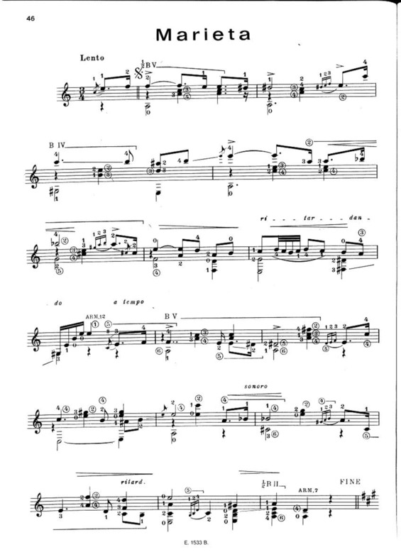 Partitura da música Marieta v.4