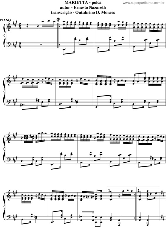 Partitura da música Marietta