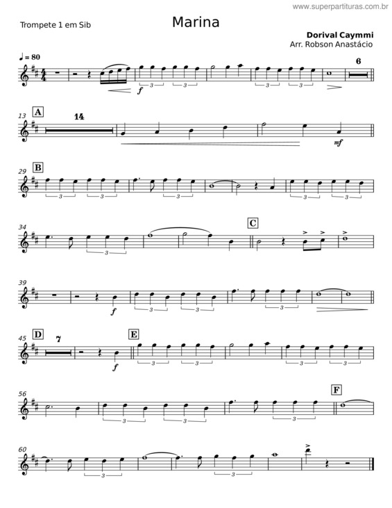 Partitura da música Marina – Dorival Caymmi v.3