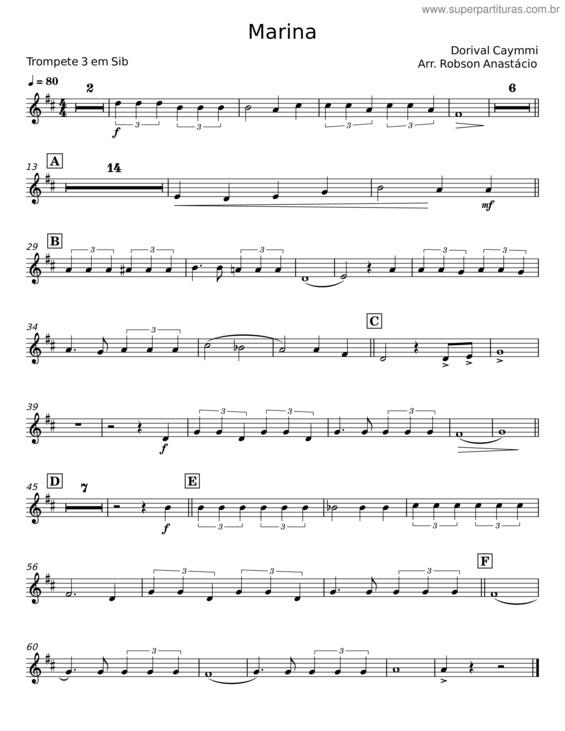 Partitura da música Marina – Dorival Caymmi v.4