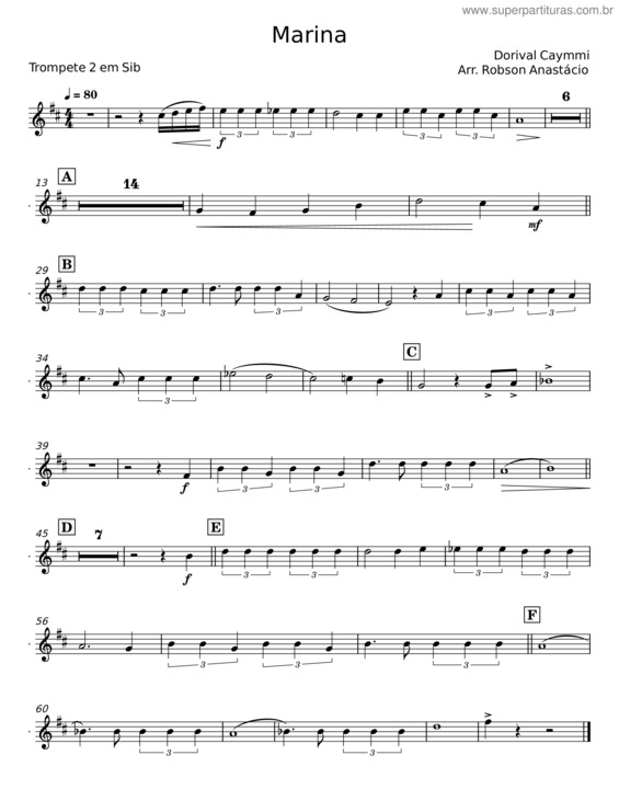 Partitura da música Marina – Dorival Caymmi v.5