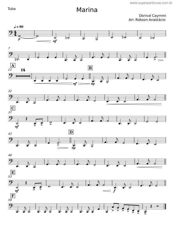 Partitura da música Marina – Dorival Caymmi v.8