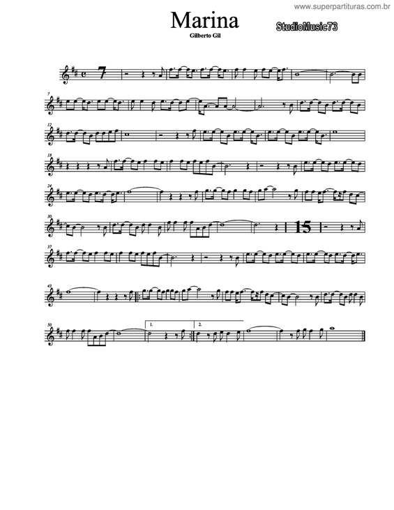 Partitura da música Marina v.3