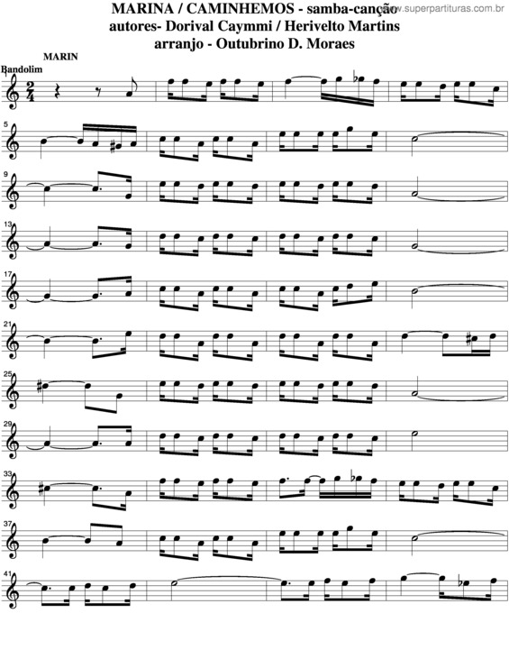 Partitura da música Marina v.6