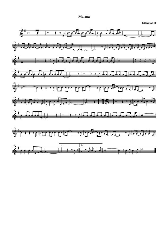 Partitura da música Marina v.8