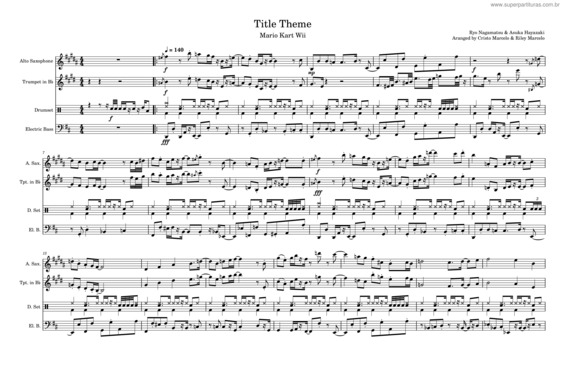 Partitura da música Mario Kart Wii Title Theme