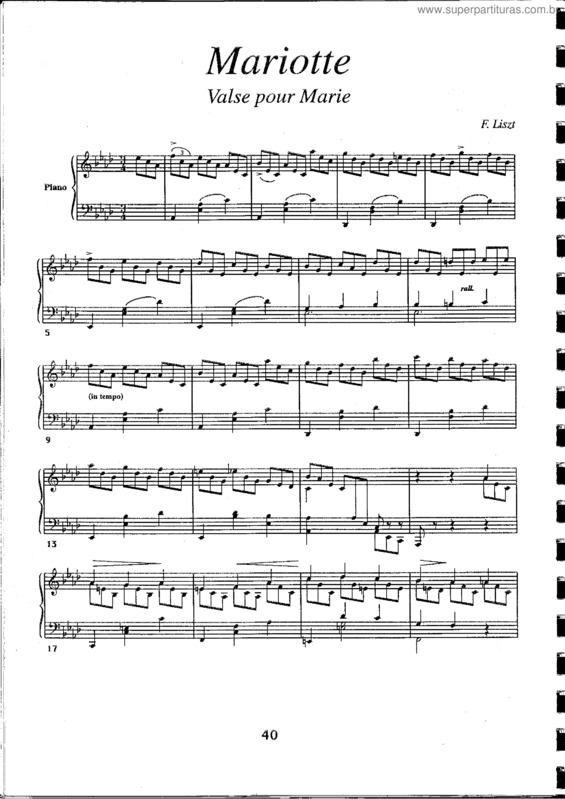 Partitura da música Mariotte