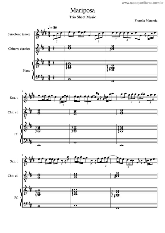 Partitura da música Mariposa v.11