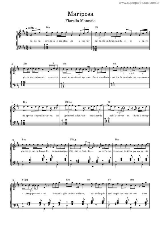 Partitura da música Mariposa v.8