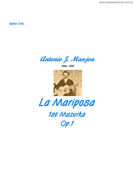 Partitura da música Mariposa