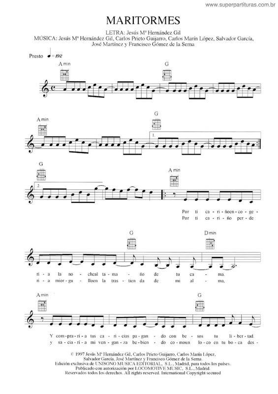 Partitura da música Maritormes