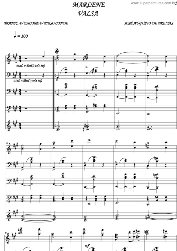 Partitura da música Marlene v.2