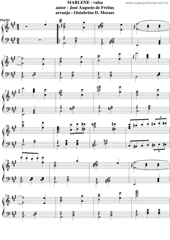 Partitura da música Marlene v.3