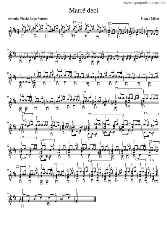 Partitura da música Marré Deci