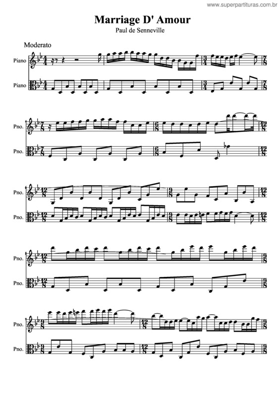 Partitura da música Marriage D` Amour