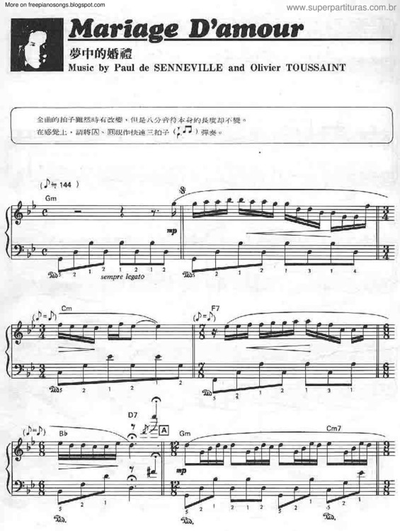 Partitura da música Marriage Damour