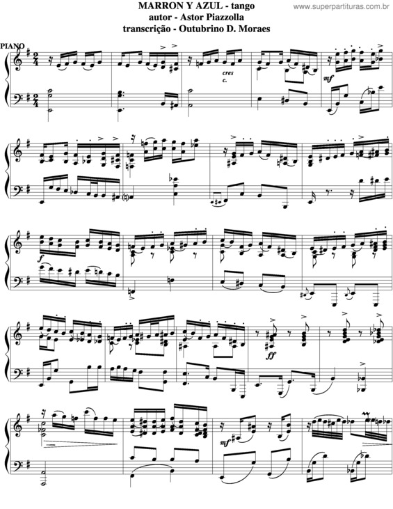 Partitura da música Marron Y Azul