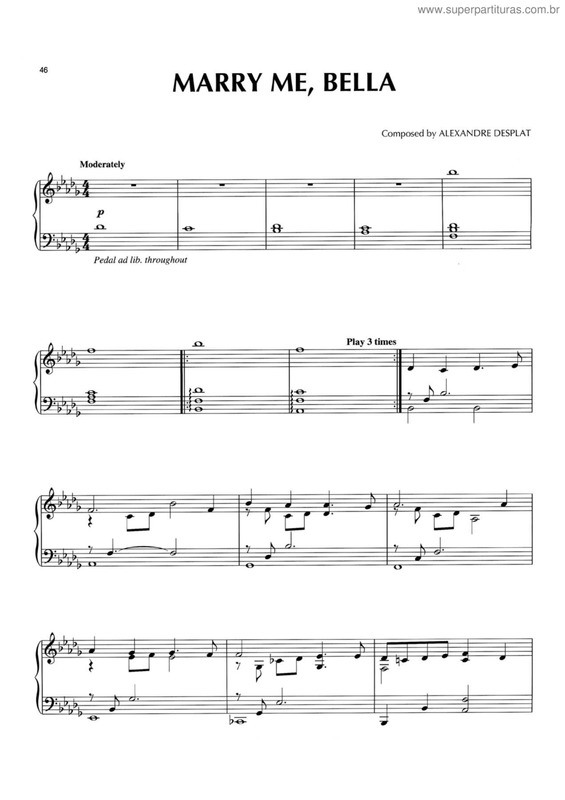 Partitura da música Marry me, Bella