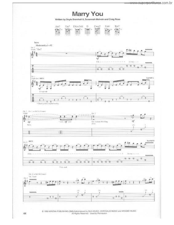 Partitura da música Marry you v.2