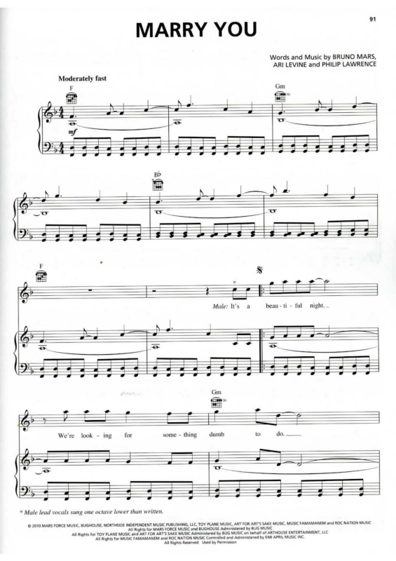 Partitura da música Marry You