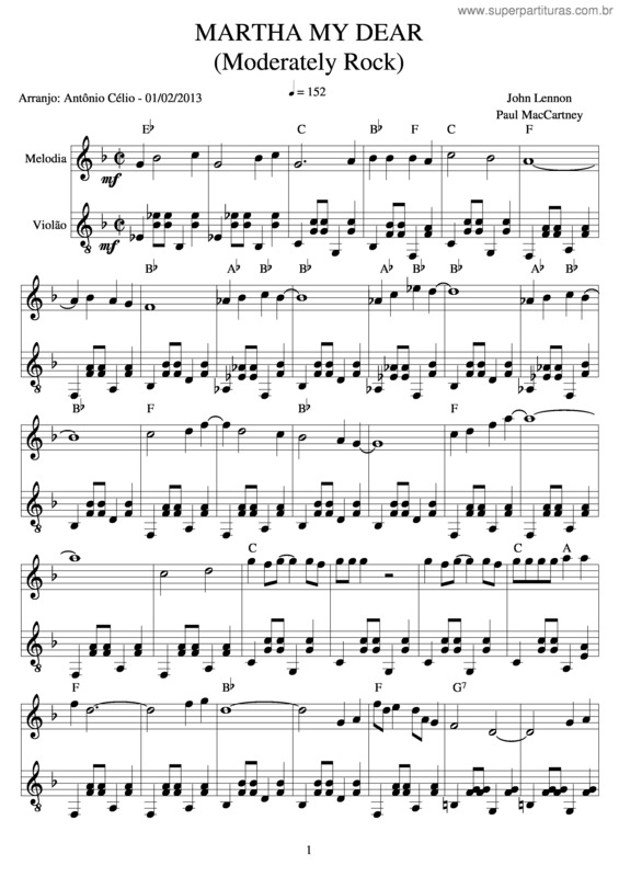 Partitura da música Martha My Dear v.3