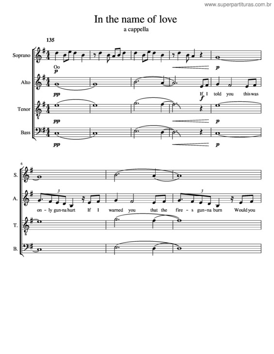 Partitura da música Martin Garrix – In The Name Of Love A Cappella