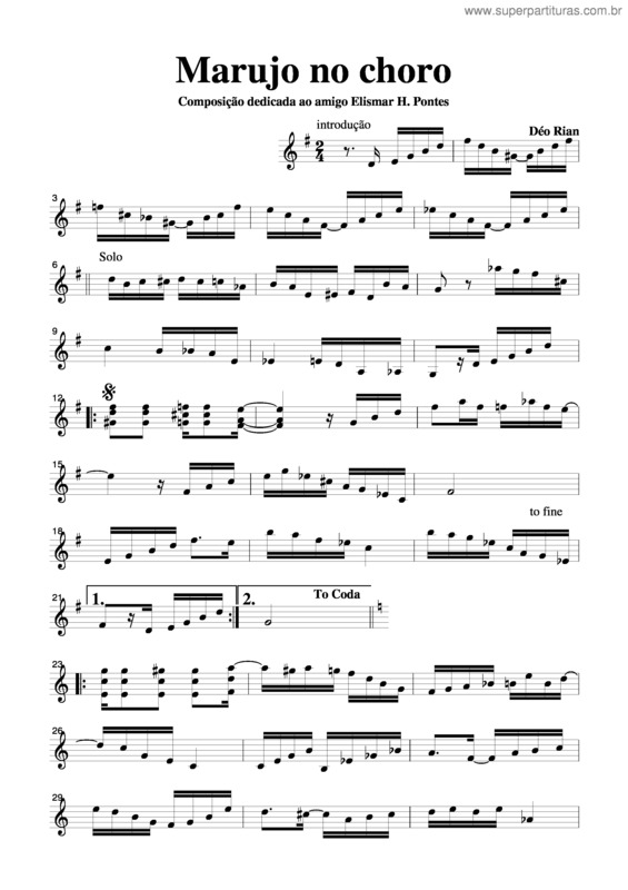 Partitura da música Marujo No Choro