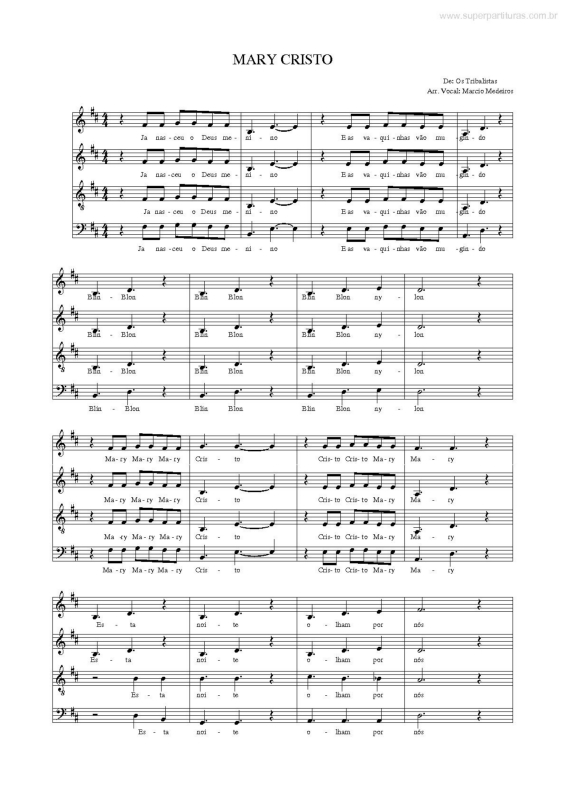 Partitura da música Mary Cristo