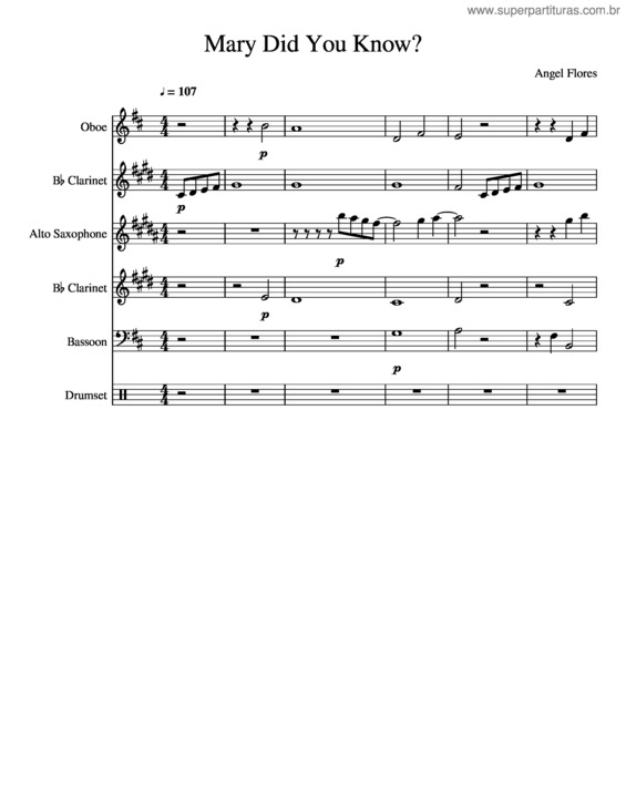Partitura da música Mary Did You Know v.2