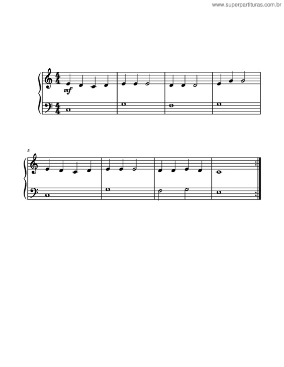Partitura da música Mary Had A Little Lamb – Sarah Josepha Buell Hale P27