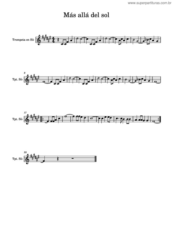 Partitura da música Más Allá Del Sol – Misc Praise Songs Más Allá Del Sol