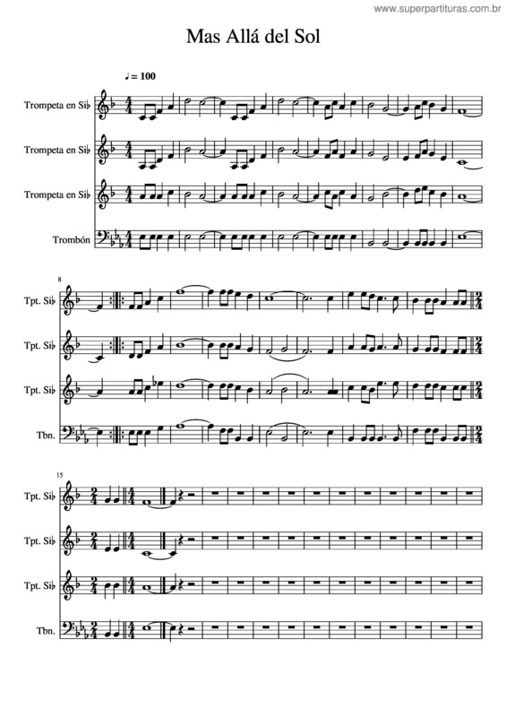 Partitura da música Mas Allá Del Sol v.2