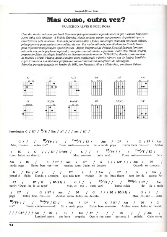 Partitura da música Mas Como, Outra Vez?