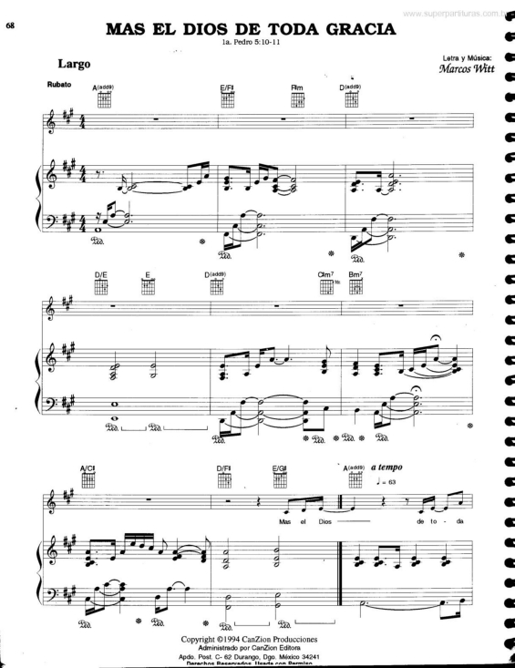 Partitura da música Mas El Dios De Toda Gracia